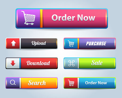 Vector buttons picture web design material 04
