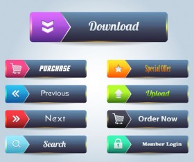 Vector buttons picture web design material 06