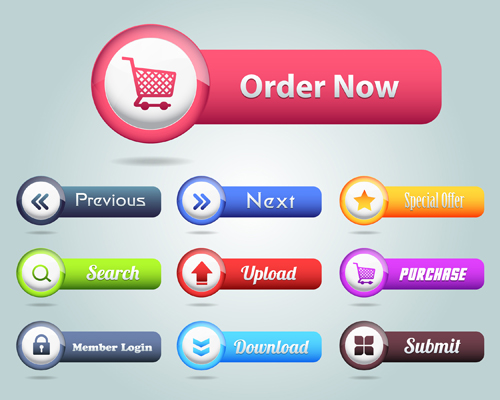 Vector buttons picture web design material 11