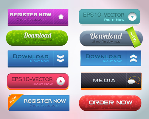 Vector buttons picture web design material 19 free download
