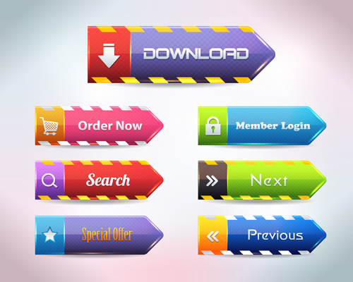 Vector buttons picture web design material 20 free download