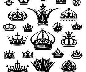 Vector crown creative silhouettes set 01
