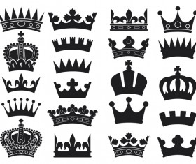 Vector crown creative silhouettes set 02