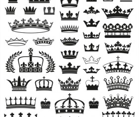 Vector crown creative silhouettes set 03