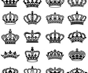 Vector crown creative silhouettes set 04