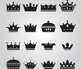 Vector crown creative silhouettes set 05