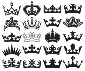 Vector crown creative silhouettes set 06