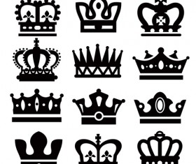 Vector crown creative silhouettes set 07