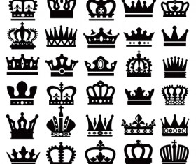 Vector crown creative silhouettes set 08