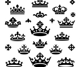 Vector crown creative silhouettes set 09