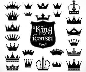 Vector crown creative silhouettes set 11