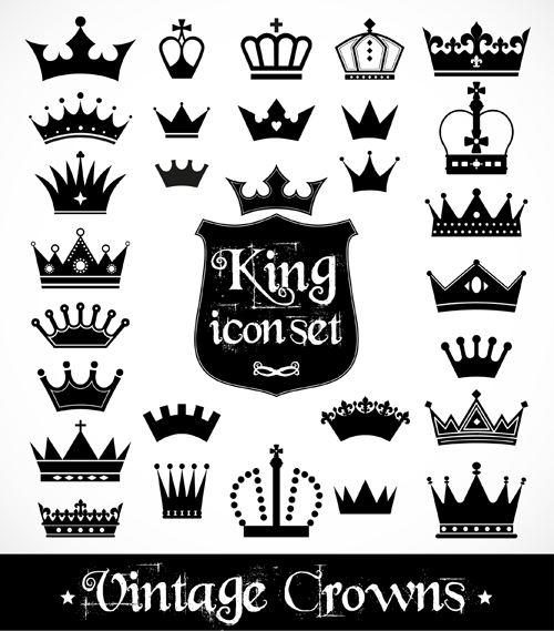 Vector crown creative silhouettes set 11