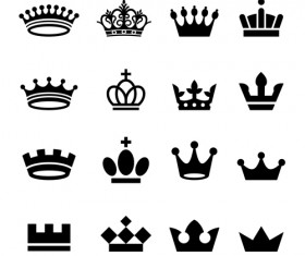 Vector crown creative silhouettes set 12
