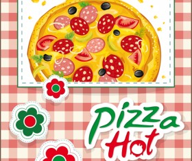 Vector pizza hot design poster 02
