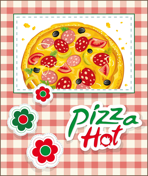 Vector pizza hot design poster 02