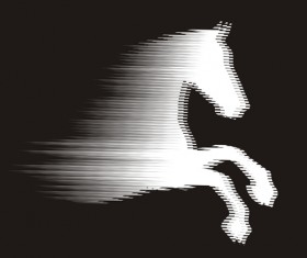 Vector running horse abstract material 02