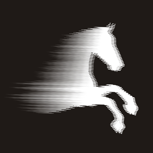 Vector running horse abstract material 02