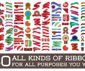 Vector set of colorful ribbons design material 02