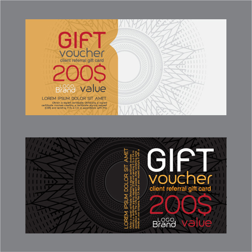 Vector set of gift voucher design elements 03