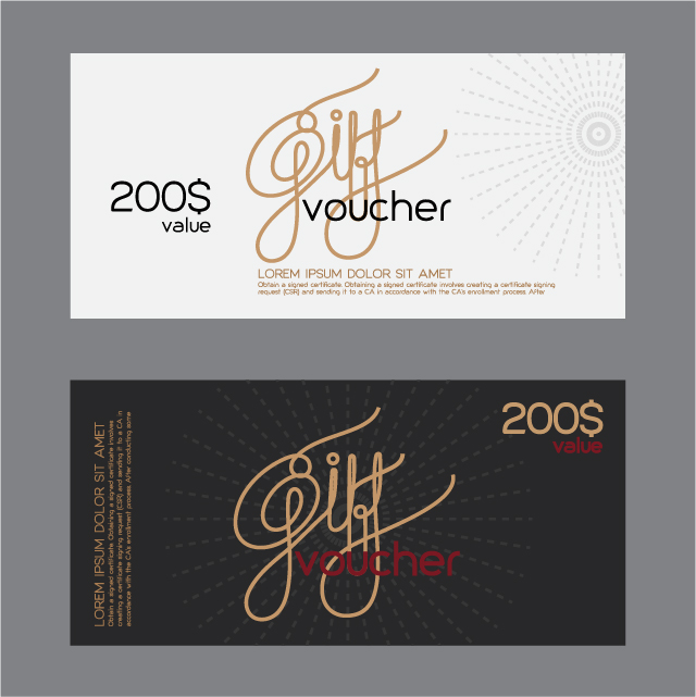 Vector set of gift voucher design elements 05