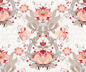 Vine with flower seamless pattern vector 01