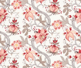 Vine with flower seamless pattern vector 02