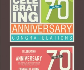 Vintage anniversary cards flat styles vector 11