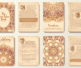 Vintage floral cover with page vector 01