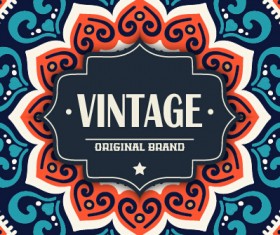 Vintage frame with ethnic pattern vector backgrounds 02
