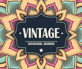 Vintage frame with ethnic pattern vector backgrounds 04
