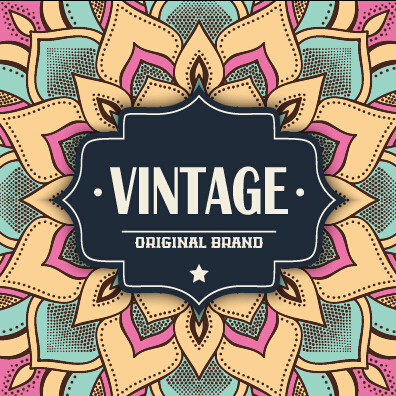 Vintage frame with ethnic pattern vector backgrounds 04