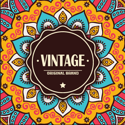 Vintage frame with ethnic pattern vector backgrounds 05