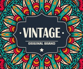 Vintage frame with ethnic pattern vector backgrounds 06