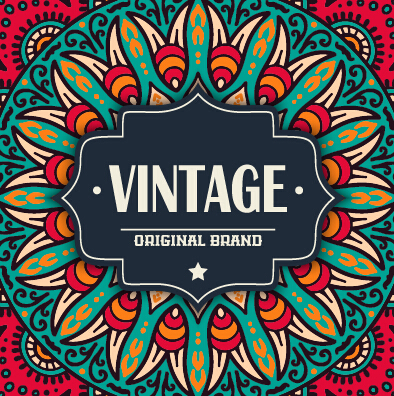 Vintage frame with ethnic pattern vector backgrounds 06