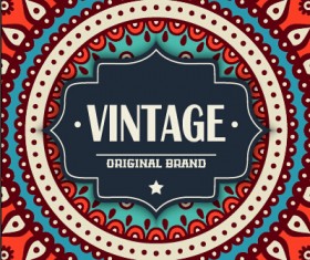 Vintage frame with ethnic pattern vector backgrounds 07