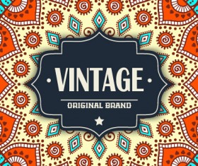 Vintage frame with ethnic pattern vector backgrounds 08