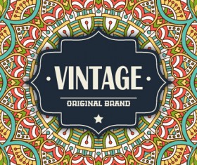 Vintage frame with ethnic pattern vector backgrounds 10