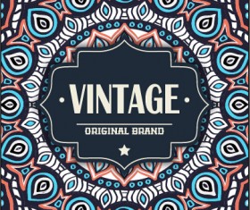 Vintage frame with ethnic pattern vector backgrounds 11