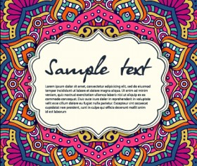 Vintage frame with ethnic pattern vector backgrounds 13