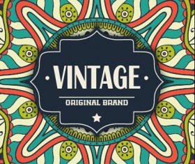 Vintage frame with ethnic pattern vector backgrounds 15
