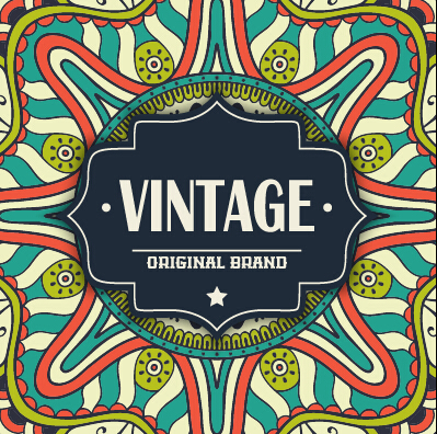 Vintage frame with ethnic pattern vector backgrounds 15