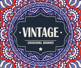 Vintage frame with ethnic pattern vector backgrounds 17