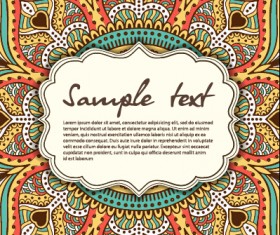 Vintage frame with ethnic pattern vector backgrounds 18
