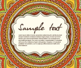 Vintage frame with ethnic pattern vector backgrounds 19