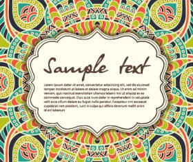 Vintage frame with ethnic pattern vector backgrounds 20