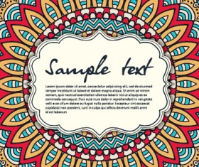 Vintage frame with ethnic pattern vector backgrounds 21