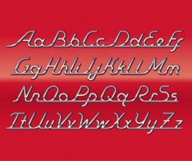 Vintage metal auto font vector material 03