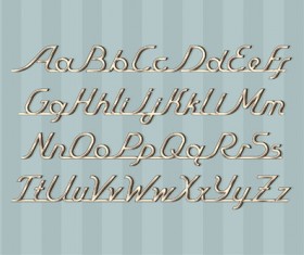 Vintage metal auto font vector material 04