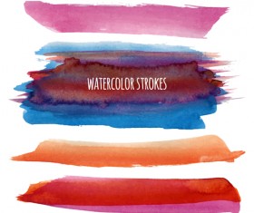 Watercolor strokes vector brushes set 01