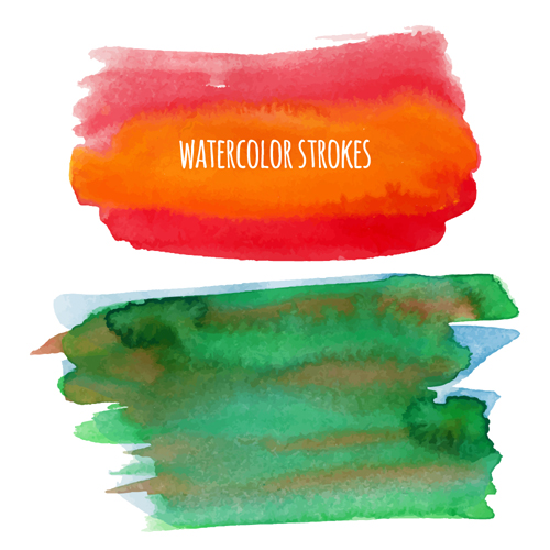 Watercolor strokes vector brushes set 02